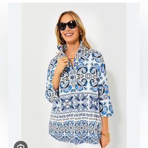 Tuckernuck willow blouse in tile print